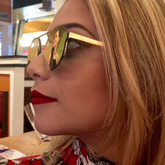 BRICKELL - Pink RIMLESS ROUND MIRRORED SUNGLASSES - Picture 6 of 8